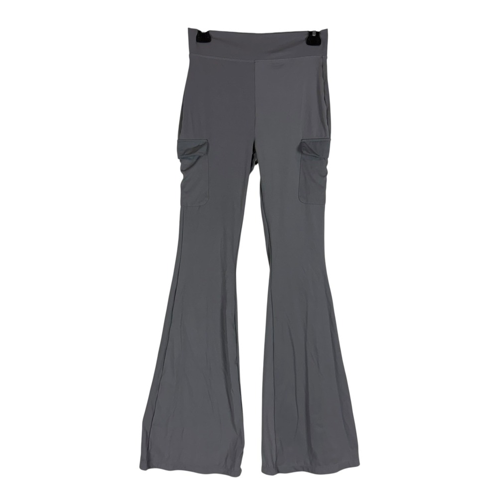 Rue21 Leggings Teens Medium Gray Flare Cargo Pockets Yoga Athletic Track
